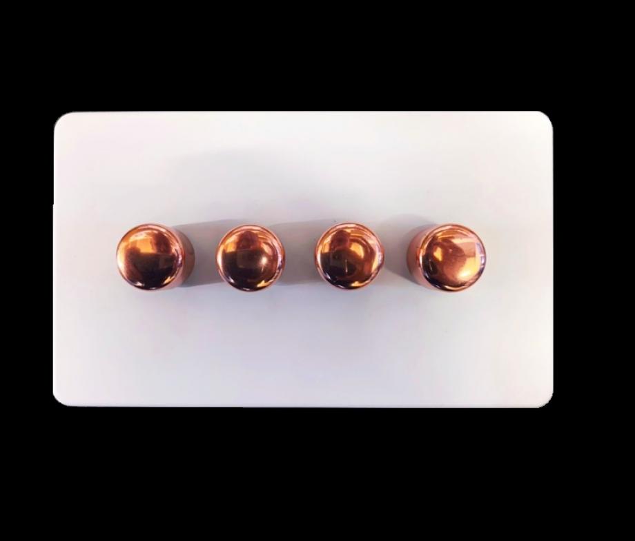 4G Matte white LED dimmer with a polished copper dimmer knob